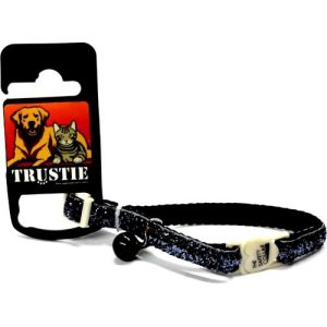 Vòng cổ cho chó mèo TRUSTIE  CAT COLLAR-GLITTER VELVET (SILVER) (10mm x20-30cm)