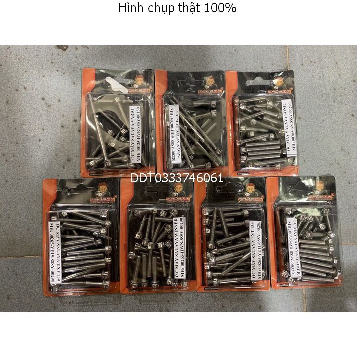 BỘ ỐC LỐC MÁY SALAYA INOX CHO WINNER, SIRIUS, EXCITER, VAIRO, RAIDER, SATRA, SONIC