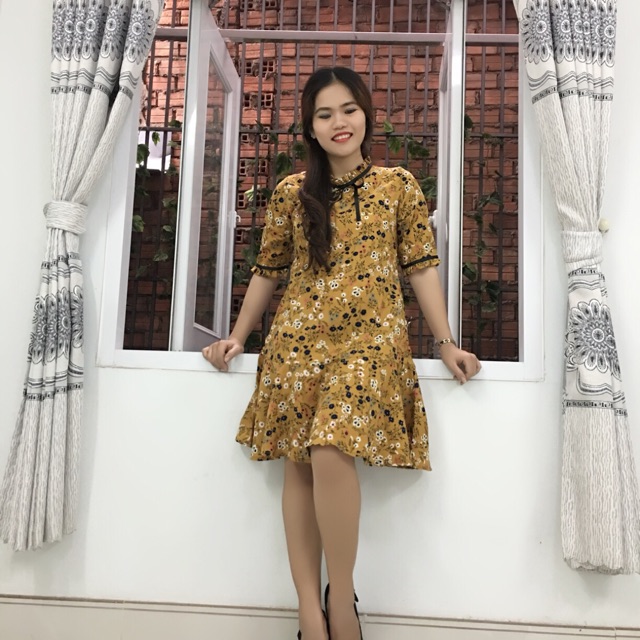 Đầm Lụa hoa Tết