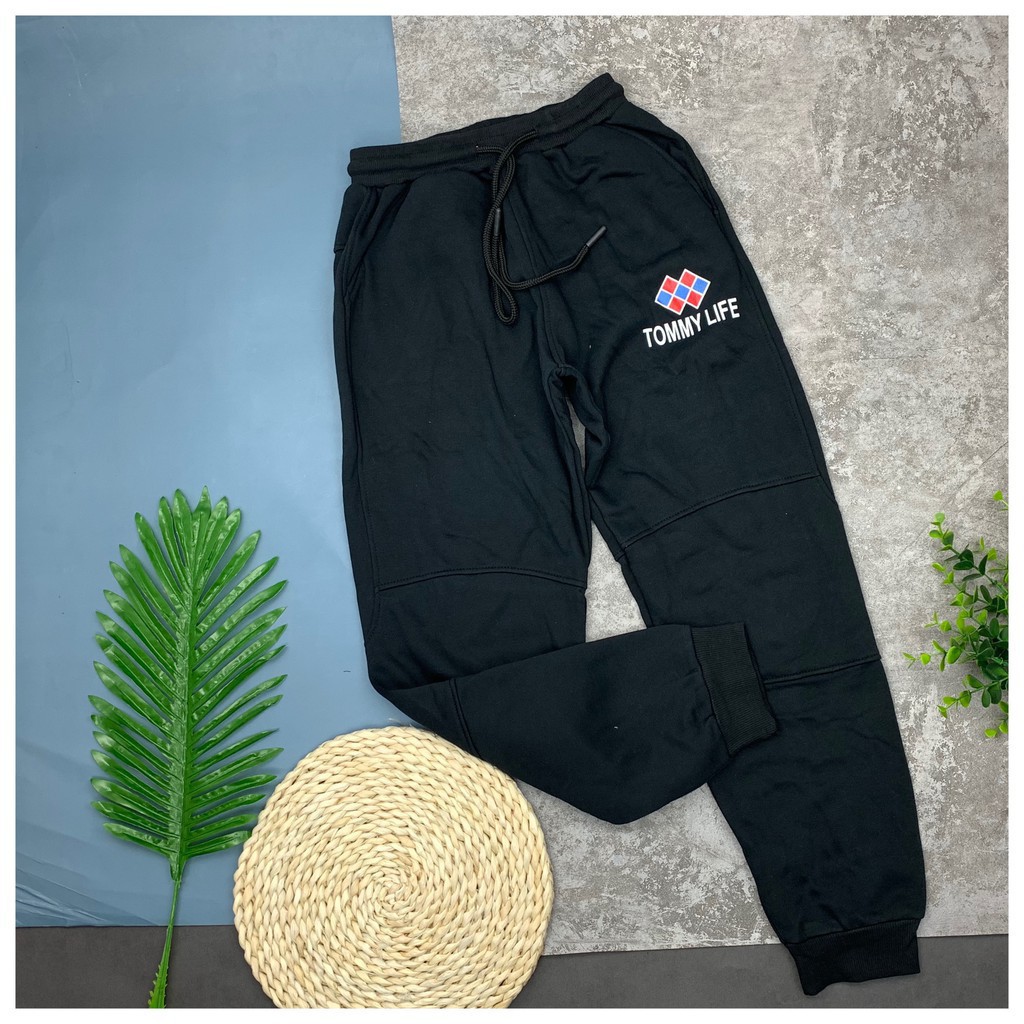 Quần nỉ bông dài thu đông bo gấu, chun rút bé trai size 15-20, cho bạn từ 45-60kg. Chất nỉ bông dày dặn, ấm áp
