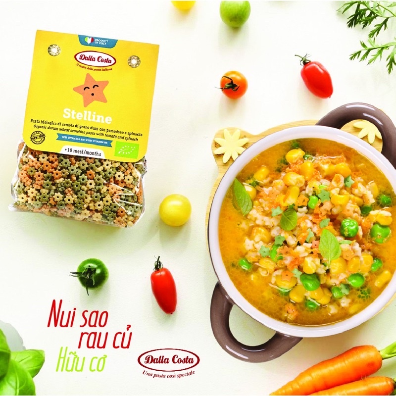 NUI SAO RAU CỦ HỮU CƠ DALLACOSTA 200G CHO BÉ 10 THÁNG