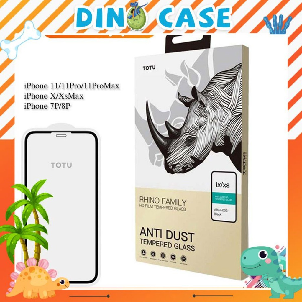 Kính Cường Lực  Chính Hãng TOTU Rhino Full Màn Cho iPhone 11pro max / 11pro / XsMax / Xs / X/ 8plus/ 7plus