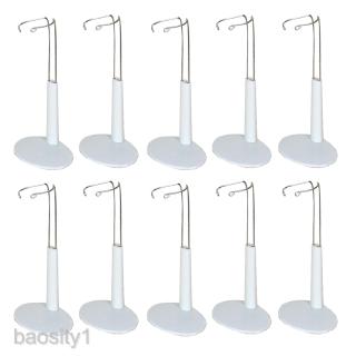 10x White Adjustable Doll Bear Stands Display Holder Plastic Base 5.5-7.8” for Doll Teddy Bear and Other Suitable