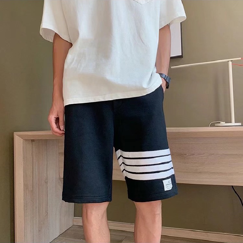Quần Short Dáng Rộng Họa Tiết Kẻ Sọc Phong Cách Hip Hop Nhật Bản Thời Trang Cho Nam Size M-3XL