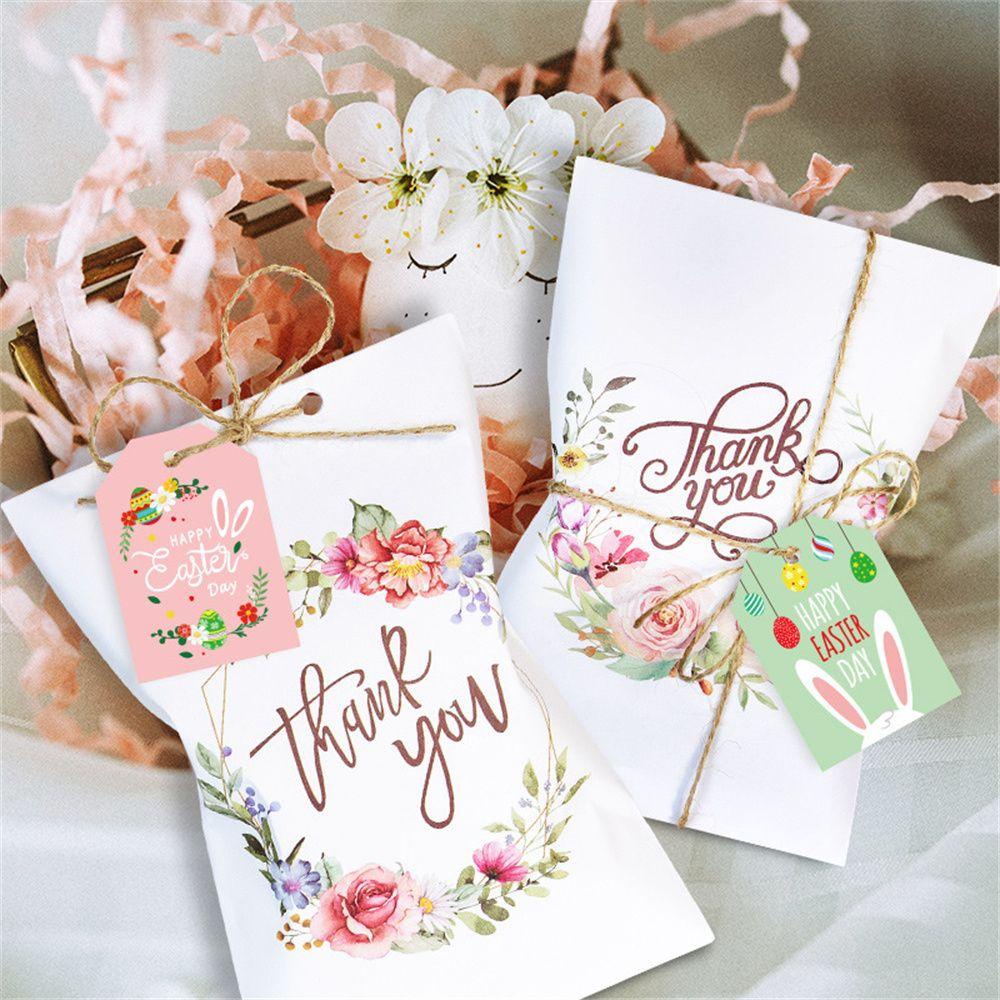 .Set 24 Nhãn Dán Dùng Gói Quà / Kẹo In Hoa Xinh Xắn