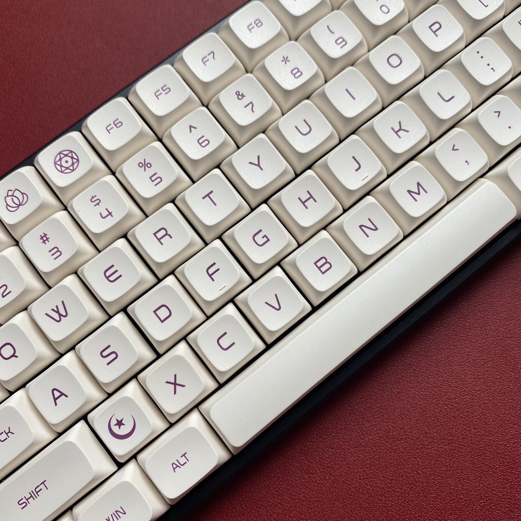 Keycap XDA Violet On Cream Magical Thick PBT Dyesub 137 Phím | Gearbros