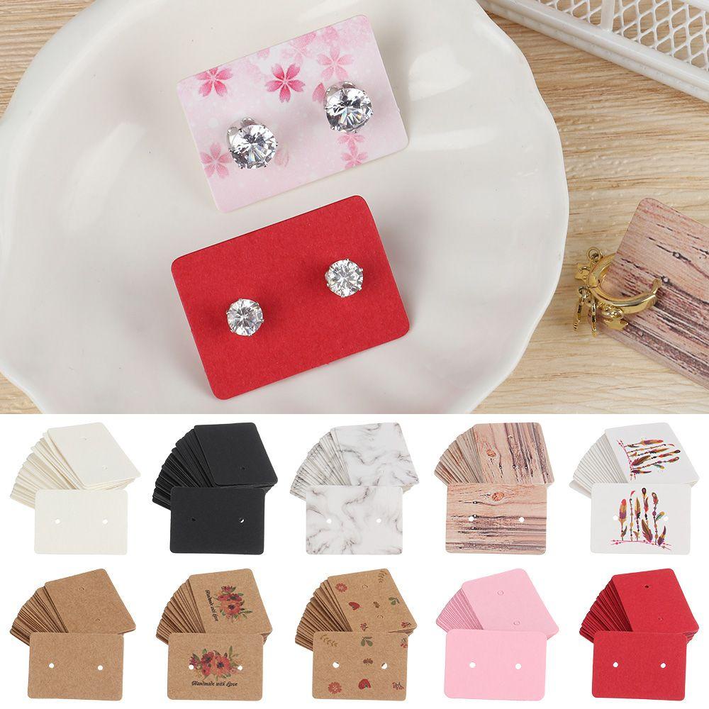 MAG Set 100 Tấm Thẻ Giấy Kraft Trưng Bày Bông Tai Tiện Lợi