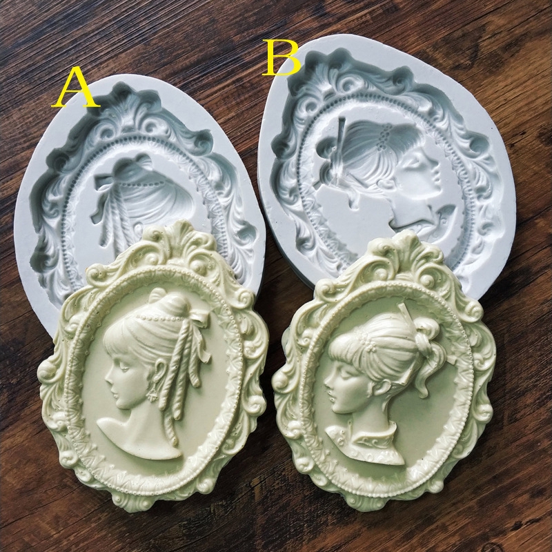 Khuôn Silicone Làm Bánh Hình Chân Dung Cổ Điển K269