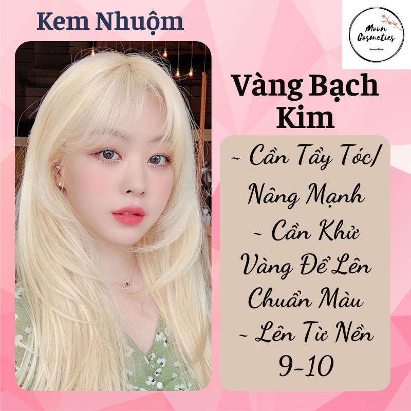 Thuốc Nhuộm Tóc Màu Vàng Bạch Kim (Tặng Kèm Oxy + Chụp Tóc + Bao Tay)