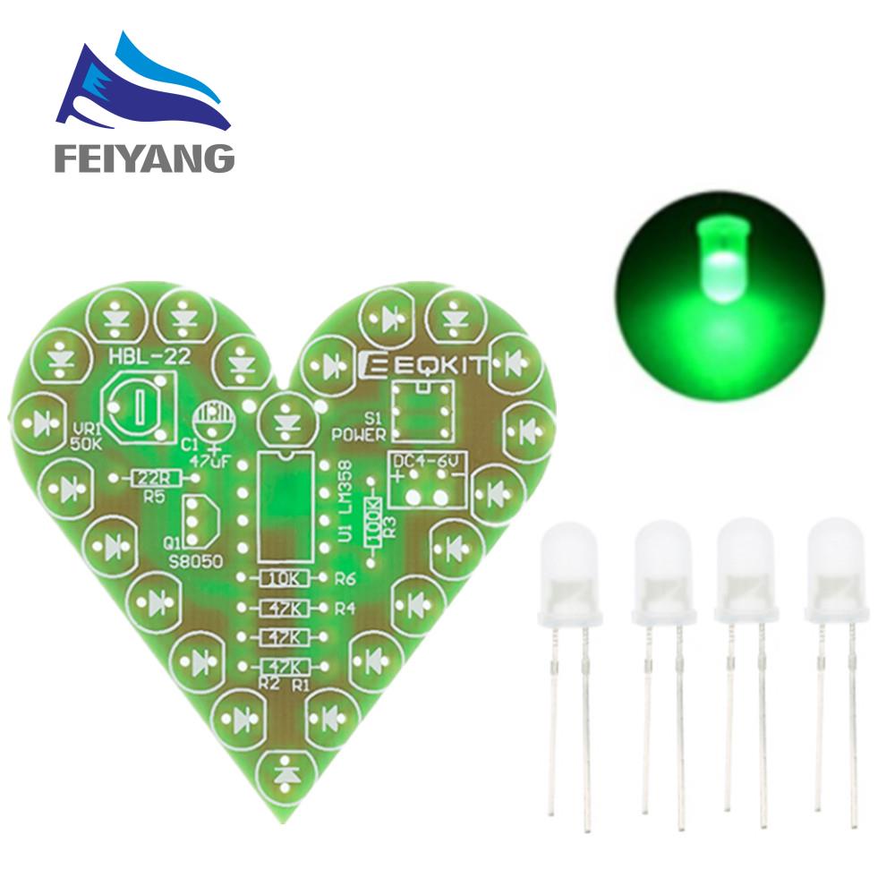 Bộ đèn led hình trái tim màu đỏ/ trắng/ xanh lá/ xanh lam độc đáo sáng tạo DIY
