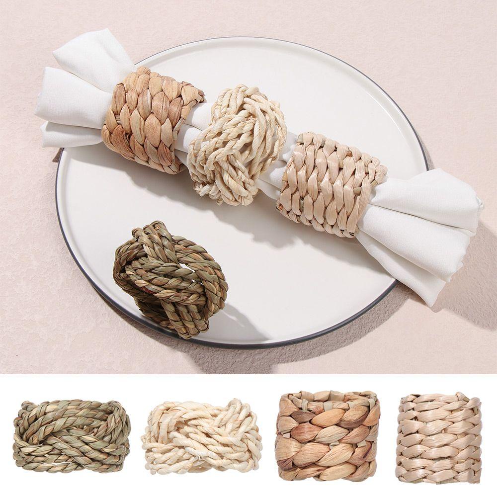 1 Vòng Giữ Khăn Ăn Bằng Rơm Tự Nhiên Trang Trí Bàn Tiệc Giáng Sinh