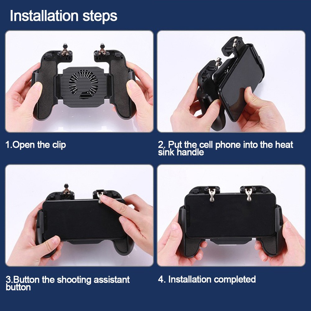 new pattern H5 Cooling Game Handle For PUBG Mobile Firing Aid Stand With Fan Game Controller With Charging Cooling High Quality