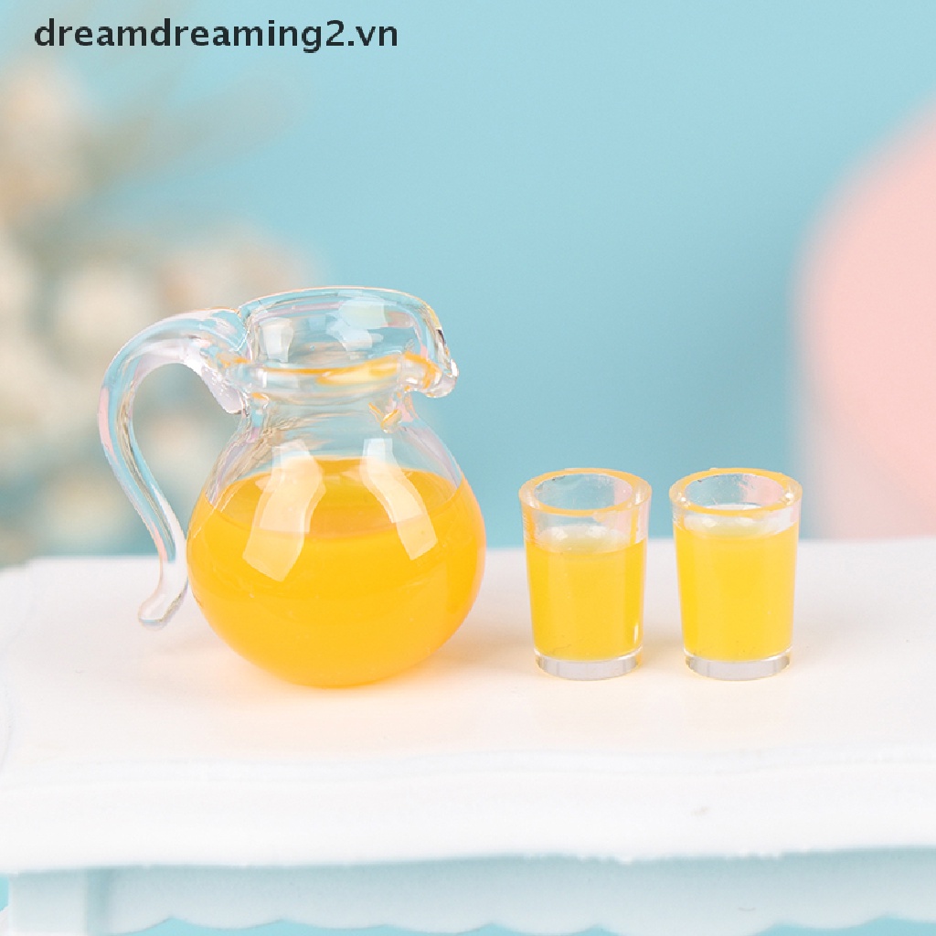 Set 3 Mô Hình Nước Ép Trái Cây Tỉ Lệ 1: 12 Trang Trí Nhà Búp Bê