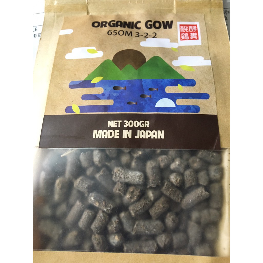 Phân hữu cơ Organic GOW 4-2-2 tan chậm gói 300gr