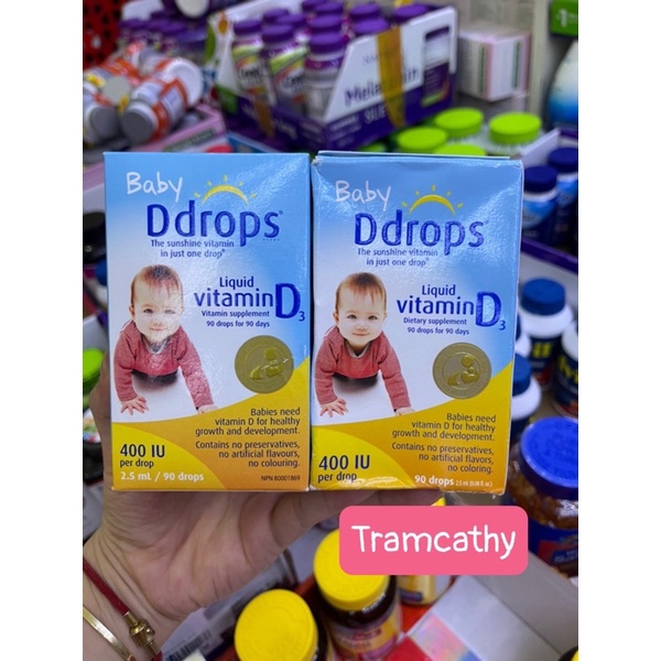 vitamin d vitamin d3 cho trẻ sơ sinh Vitamin D3 dạng nhỏ giọt baby Ddrops D3  của mỹ 90 giọt vitamin d