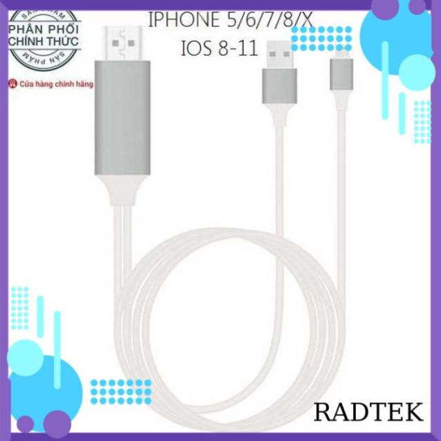 Cáp HDMI cho Iphone 5/6/7/8/X và Ipad dài 2M IOS 8-13 mới nhất 2021 - CẮM LÀ CHẠY