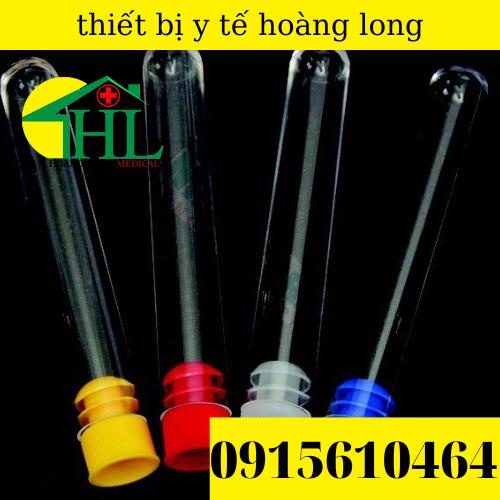 Túi 100 ống nghiệm nhựa PS trong suốt có nắp (các size)