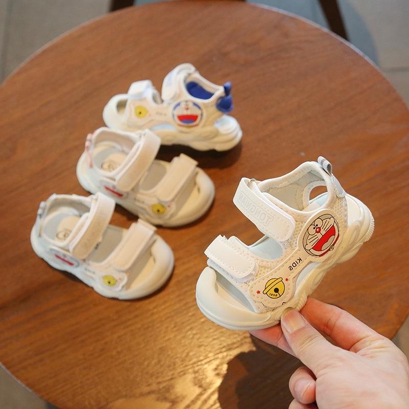 Sandal cho bé trai bé gái tập đi Dép Doremon Giày 2 quai trơn cao cấp trẻ em