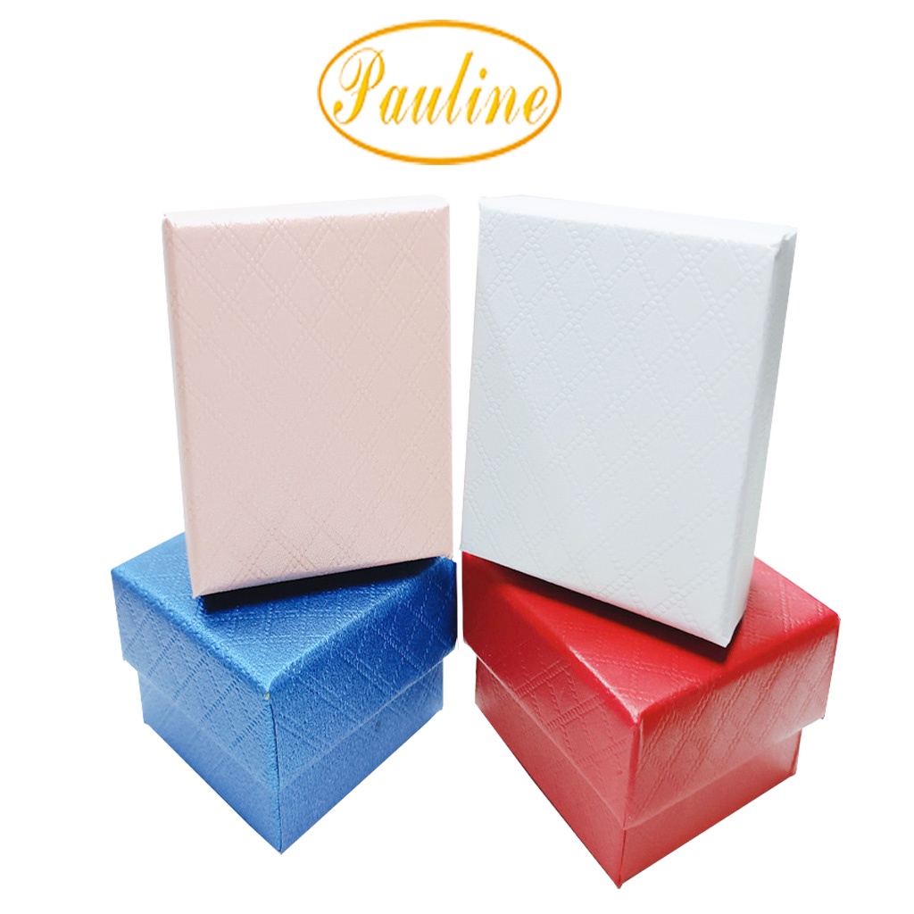Hộp giấy đựng đồ trang sức 5x5x3 H553C caro 4 màu - Pauline's Store