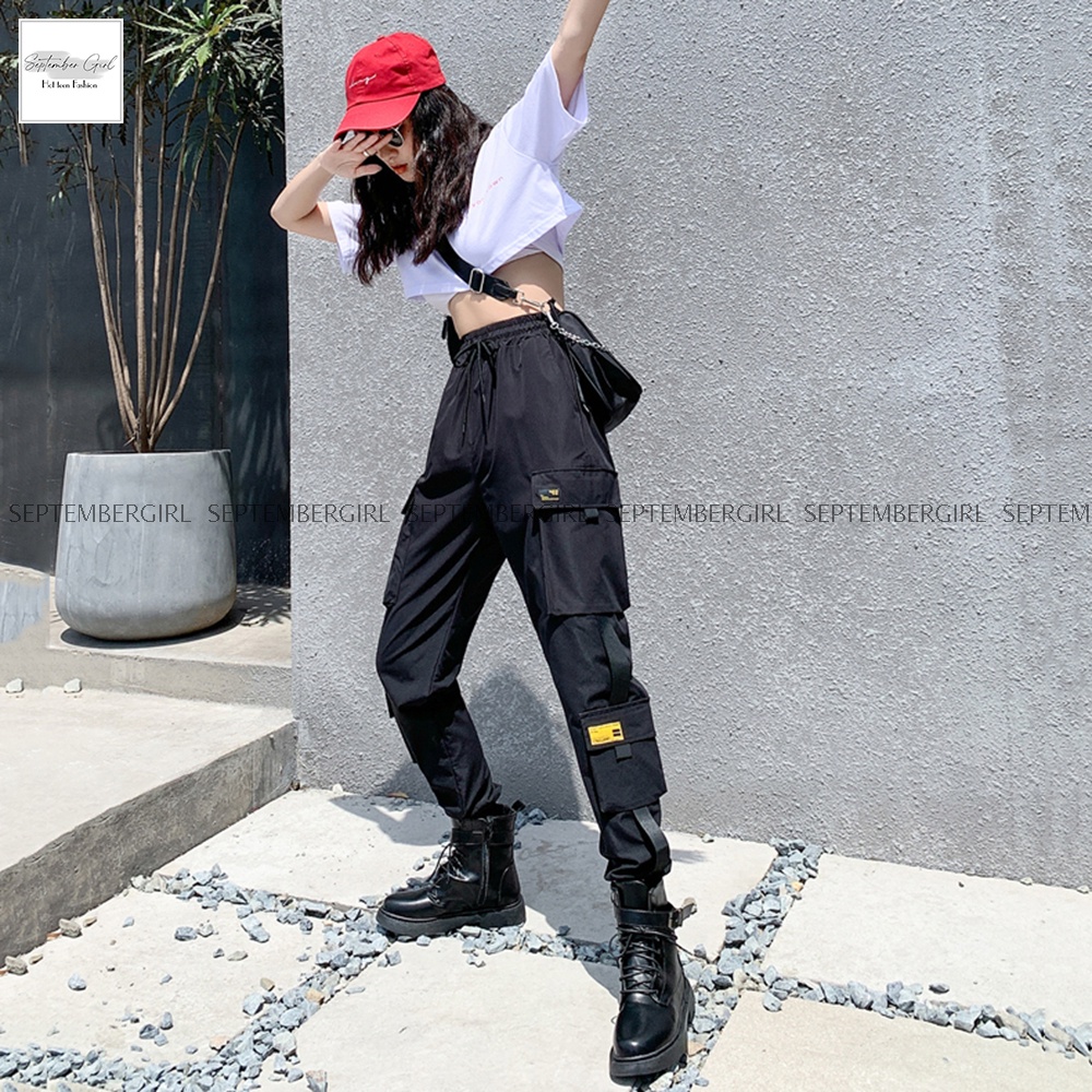 Quần jogger thể thao nữ SEPTEMBERGIRL phối bốn túi hộp viền dây cái tính - JOGGER NAM 9000055