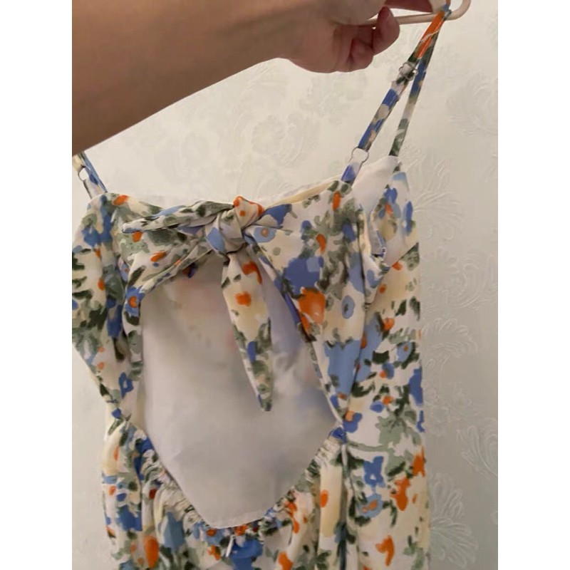 [ORDER][ẢNH THẬT][VÁY HAI DÂY HỞ LƯNG HOA NHÍ]