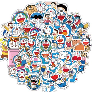 Bộ 50 cái nhãn dán trang trí hình Doraemon đáng yêu chống nước