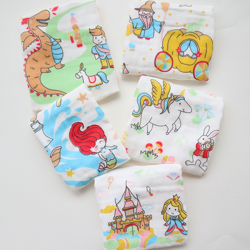 Khăn sữa cho bé, Sét 5 Khăn xô 6 lớp, kích thước 30*30, siêu thấm hút