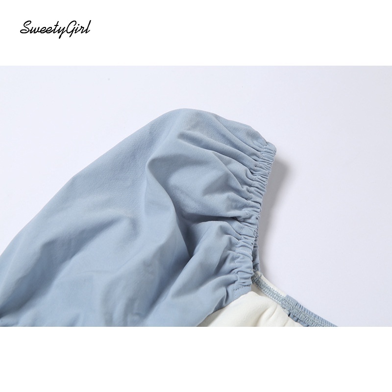 Đầm ôm dáng tay dài cổ vuông màu tương phản thời trang cho nữ