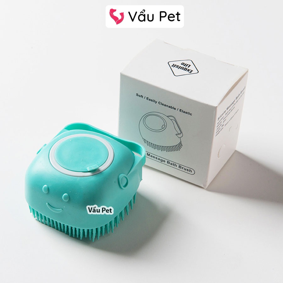 Bàn Chải Tắm Cho Chó Mèo Dầu Silicone Mềm Massage Tạo Bọt Vẩu Pet