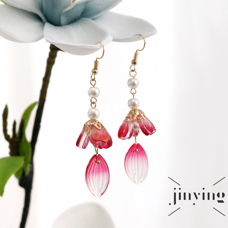 GETNOIVAS Đôi hoa tai phong cách cổ trang Trung Quốc trang trí ngọc trai thanh lịch