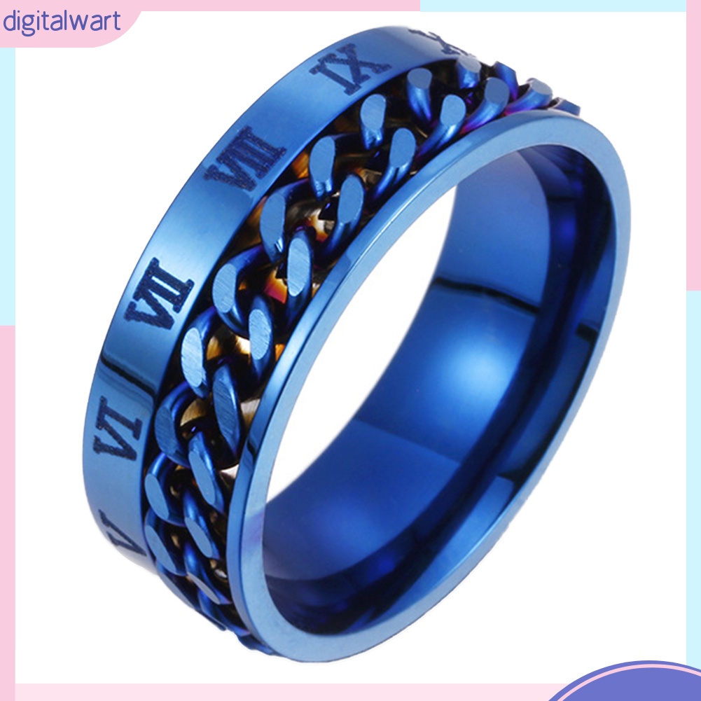 Nhẫn Thép Titan Khắc Số La Mã Thời Trang Cho Nam Và Nữ