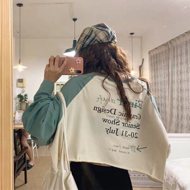 [Mã WAMST111 giảm 15k đơn 99k] 👉🏿Croptop Tay Dài Phối Màu