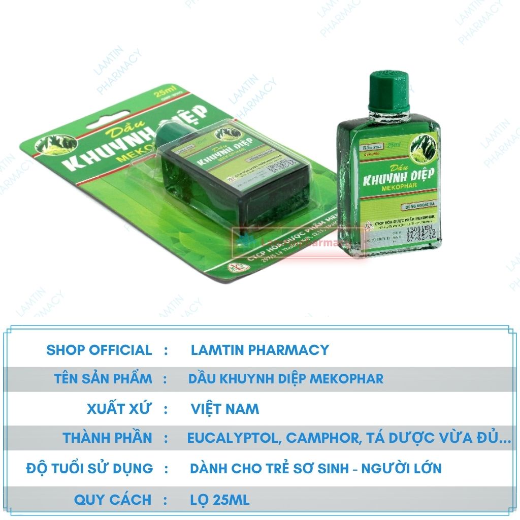 Dầu khuynh diệp mekophar cho bé - Làm ấm cơ thể, phòng ho, cảm cúm Hàng chính hãng ( Lọ 25ml )