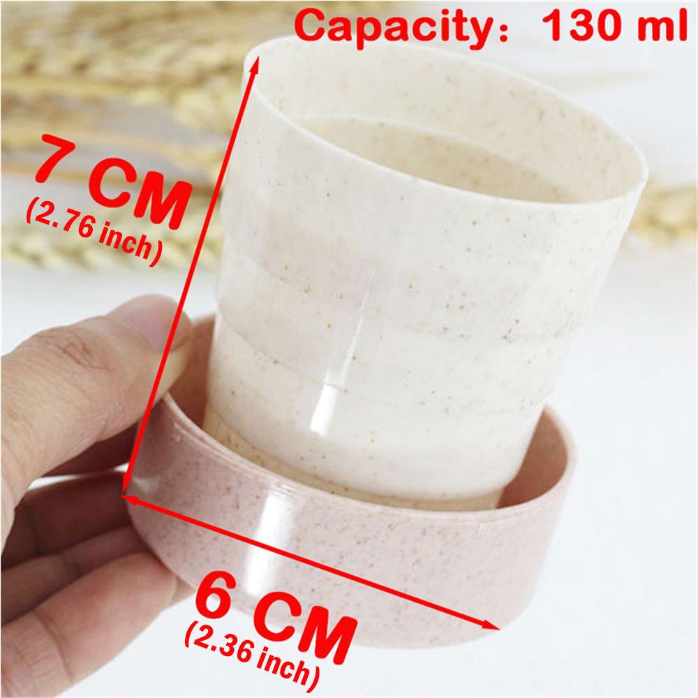 Cốc Uống Nước Mini Bằng Nhựa Rơm Lúa Mì Tiện Lợi Khi Đi Du Lịch