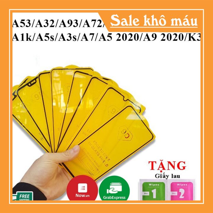 Kính cường lực Samsung Full màn 9DA50/A30/A20/A50S/A11/A02S/A02S Chống trầy xước bảo vệ máy