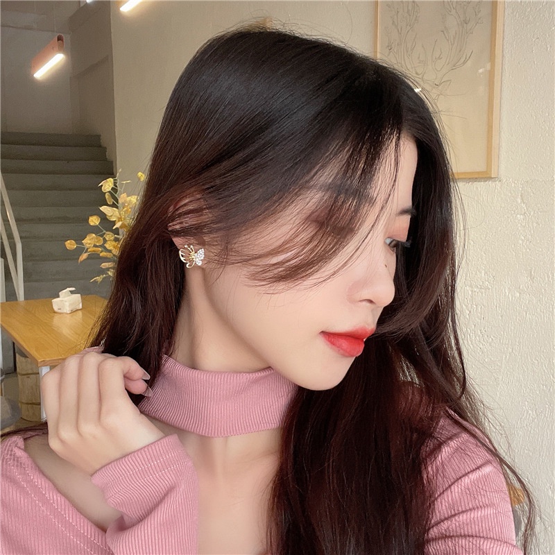 Bông tai mạ bạc 925 hình bướm sang trọng cho nữ