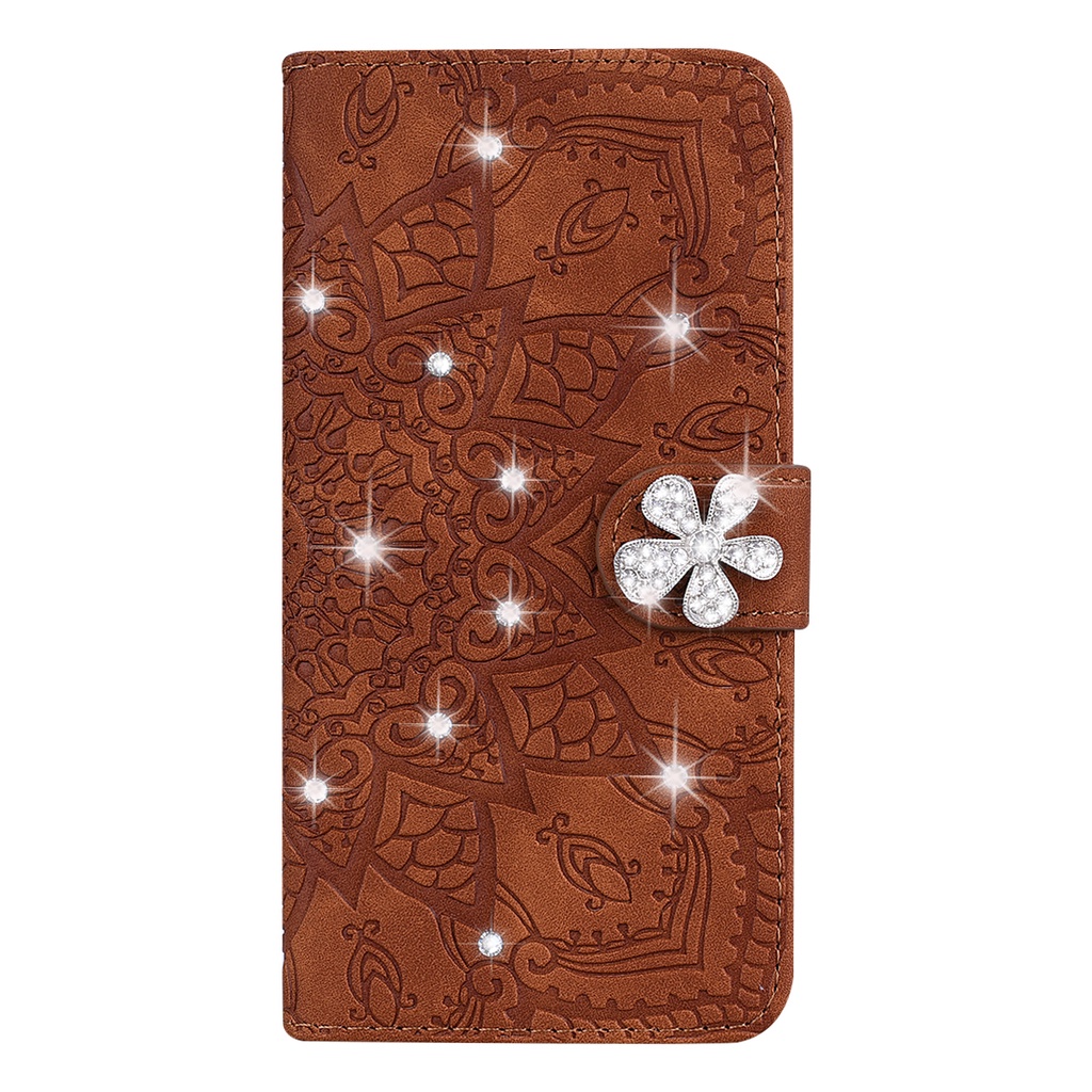 Vỏ Bao Da Điện Thoại Nắp Lật Kèm Ngăn Đựng Thẻ Đính Kim Cương Cho iPhone 6S Plus 7 Plus 8 Plus X XR XS MAX