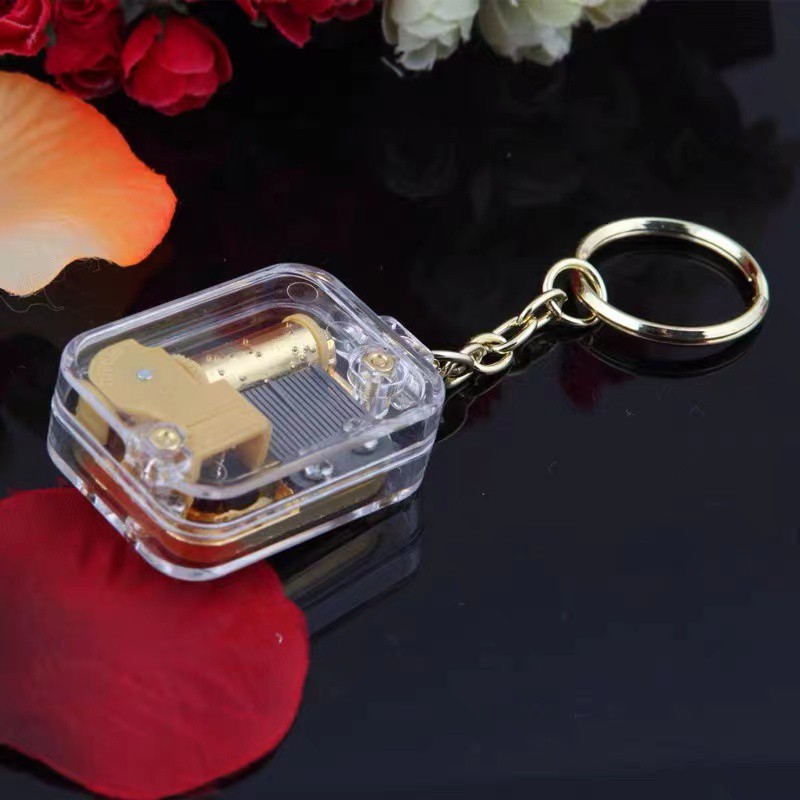 Móc Chìa Khóa Hộp Nhạc Mini Hình Bầu Trời Đầy Sao Sáng Tạo