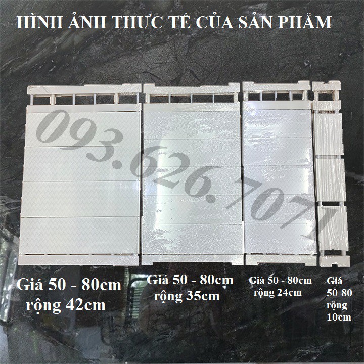 (Kéo dài ngắn) Thanh gắn - Dụng cụ chia ngăn tủ bếp - tủ quần áo không cần khoan loại CC (TGQT)