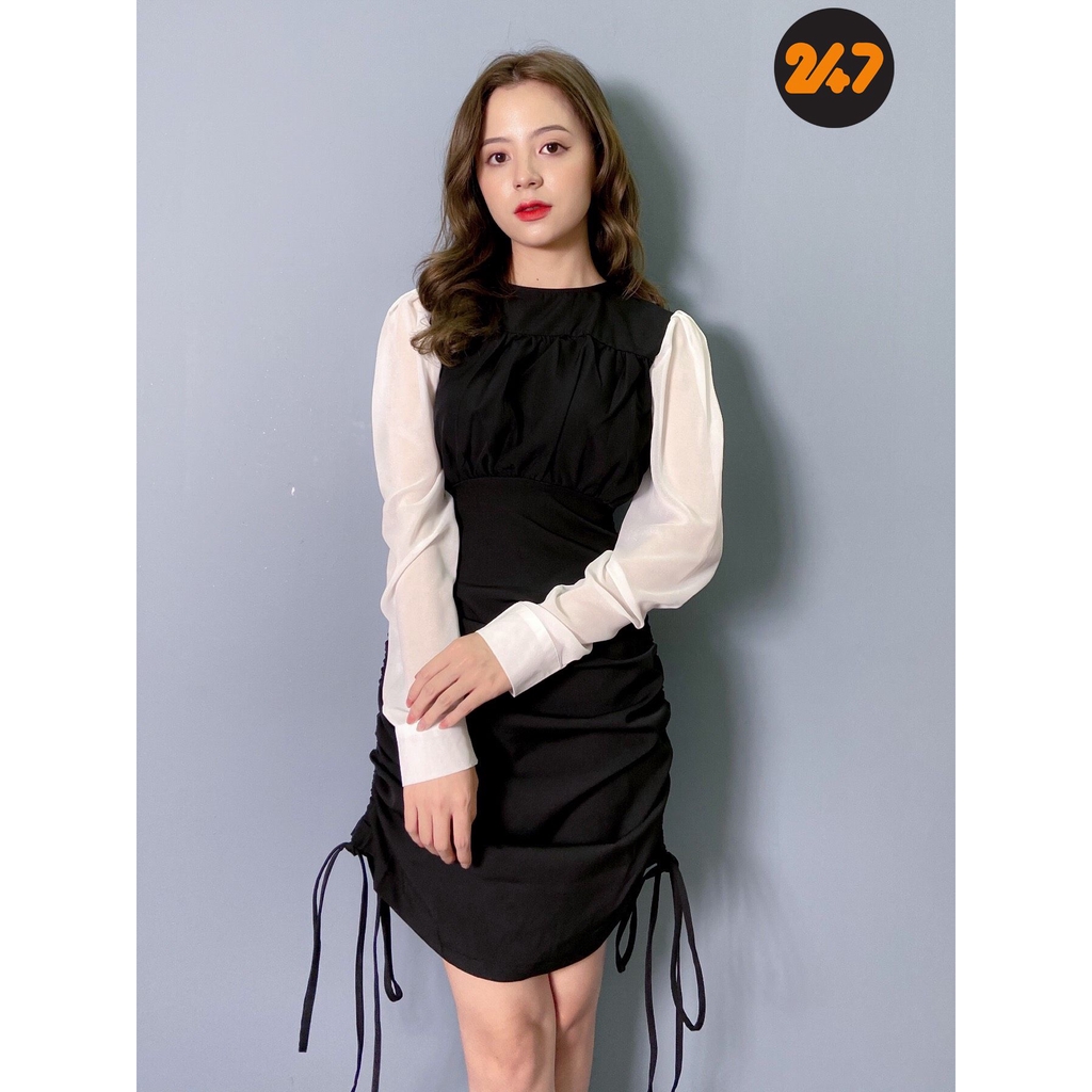 [Mã SKAMSALE06 giảm 10% tối đa 100K đơn 150K] Đầm Body Tay Dài, Có Dây Rút 2 Bên Hông SIÊU Sexy | BigBuy360 - bigbuy360.vn