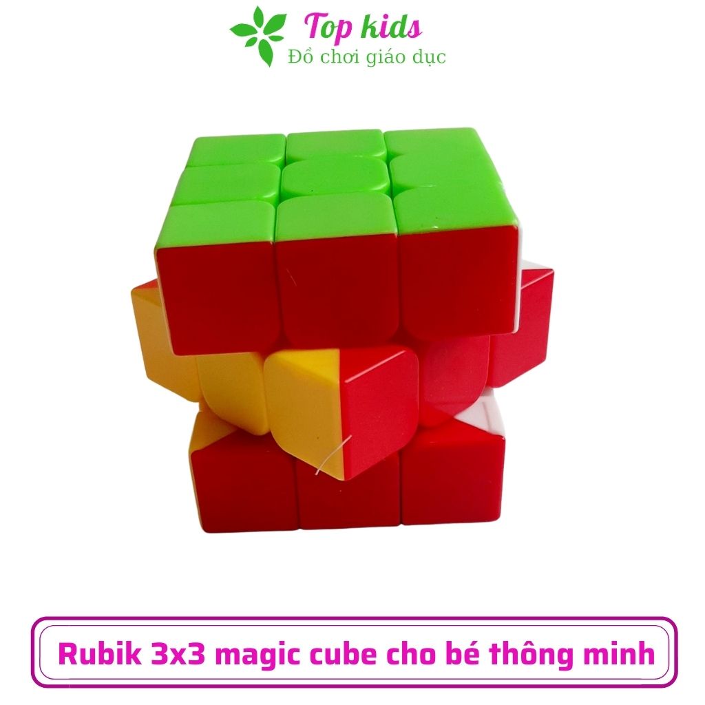 Rubic 3x3 Giá Rẻ Magic Cube Rubik 3 tầng Stickerless không viền chính hãng xếp hình rubik 3x3  - Topkids