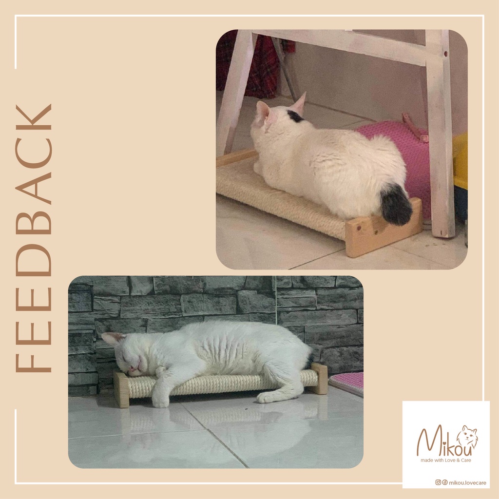 Cào móng mèo, kích thước 54x20cm, bền chắc, kèm catnip, bàn cào móng cho mèo handmade, Mikou shop