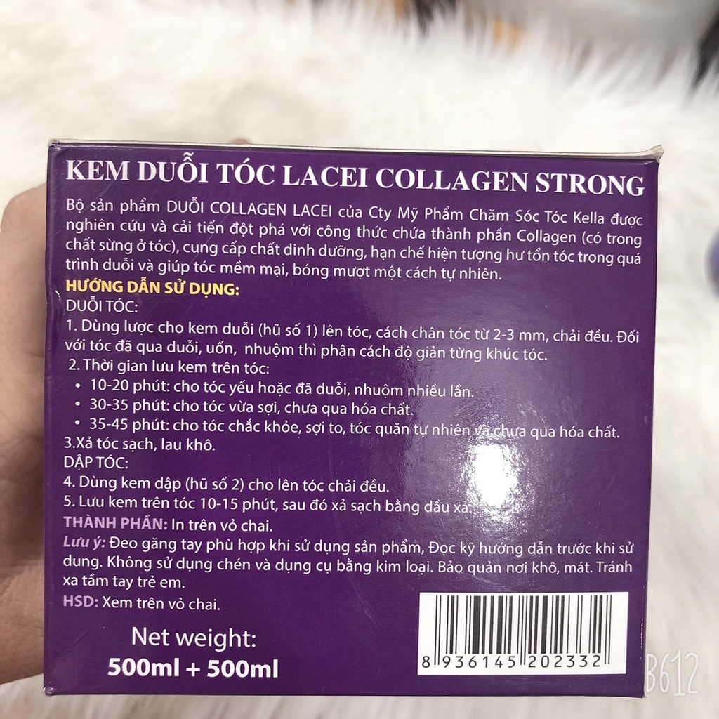 DUỖI ÉP TÓC THẲNG KHÔNG CẦN NHIỆT VÔ CÙNG BÓNG MƯỢT COLLAGEN LACEI 500ML