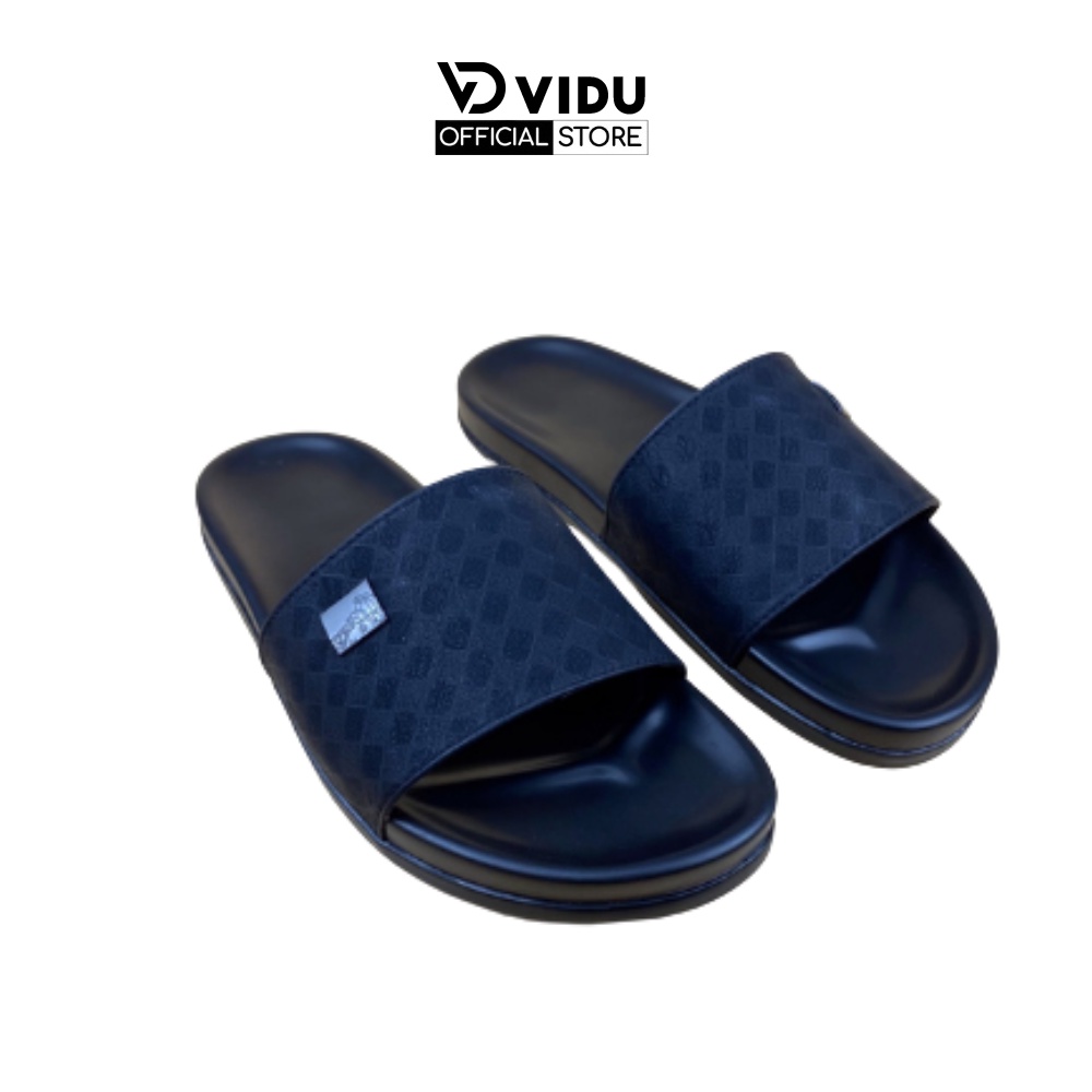 Dép nam thời trang VERSACE ViDu 21110 màu đen quai kẻ đính logo đơn giản êm chân, thoáng mát, chống trơn