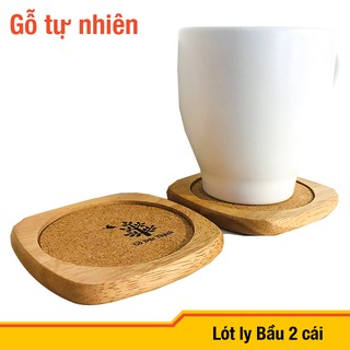 Đế lót ly Bầu Gỗ Đức Thành (Bộ 2 cái)
