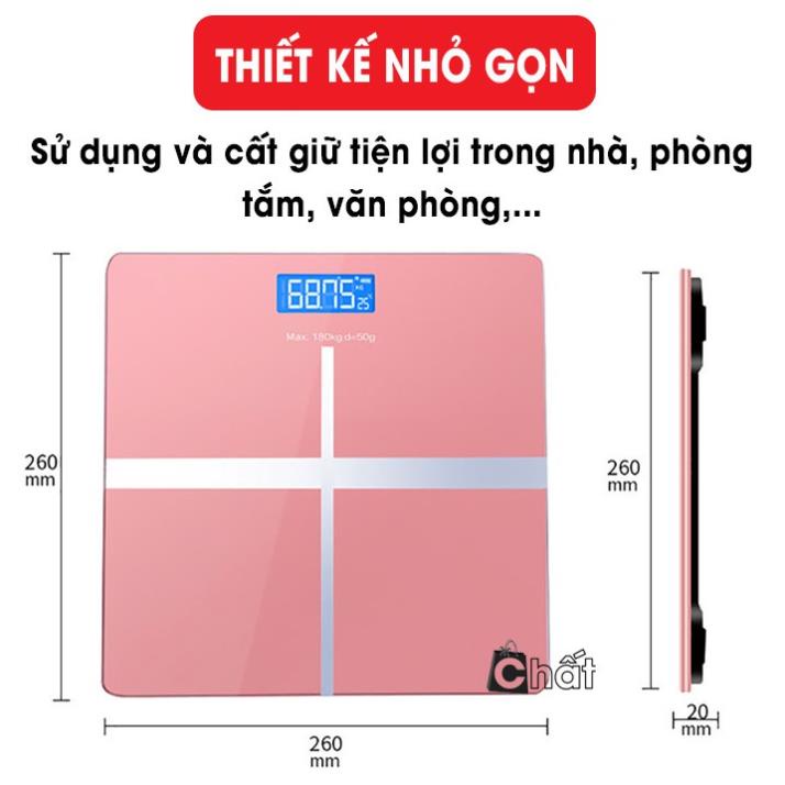 Cân Điện Tử, Cân Sức Khoẻ Mặt Kính Cường Lực Tải Trọng Tối Đa 180kg Mẫu Mới(Chính Hãng).