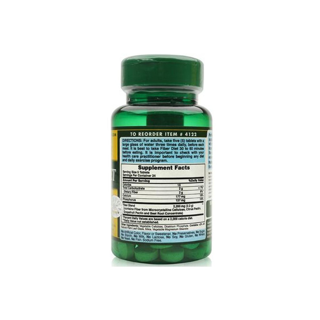 Viên uống bổ sung chất xơ giảm cân Puritan's Pride Fiber Diet 120 viên