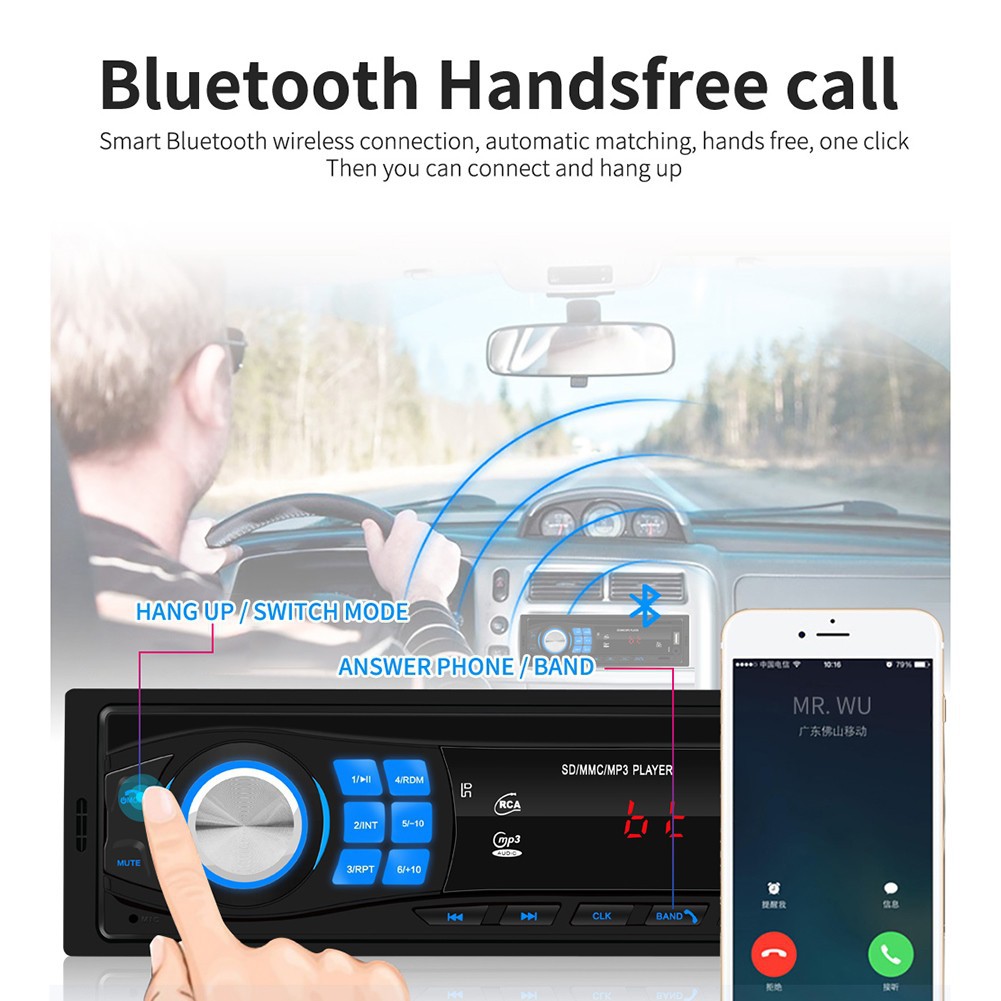 Máy Nghe Nhạc Mp3 12v Kết Nối Bluetooth Kiêm Đài Fm 8013 Gắn Xe Hơi loa bluetooth