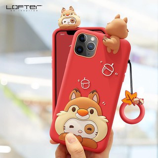 Ốp lưng điện thoại Iphone chính hãng Lofter mèo giả sóc, X/XS/XSMAX, 11/11 PRO/11 PRO MAX (tặng móc dễ thương)