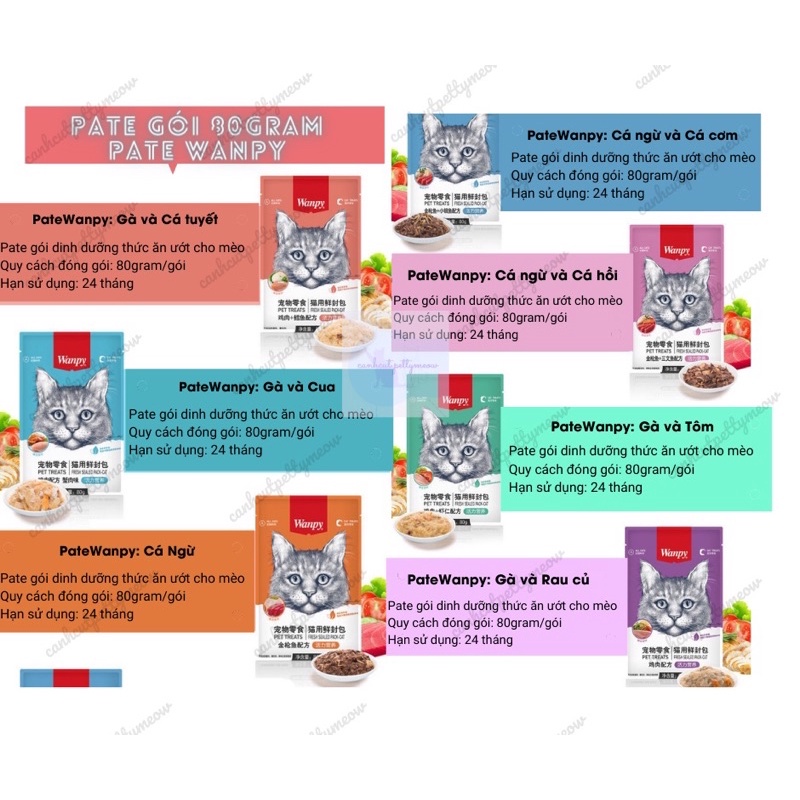 PATE GÓI WANPY CHO MÈO KÉN ĂN - 80 GRAM